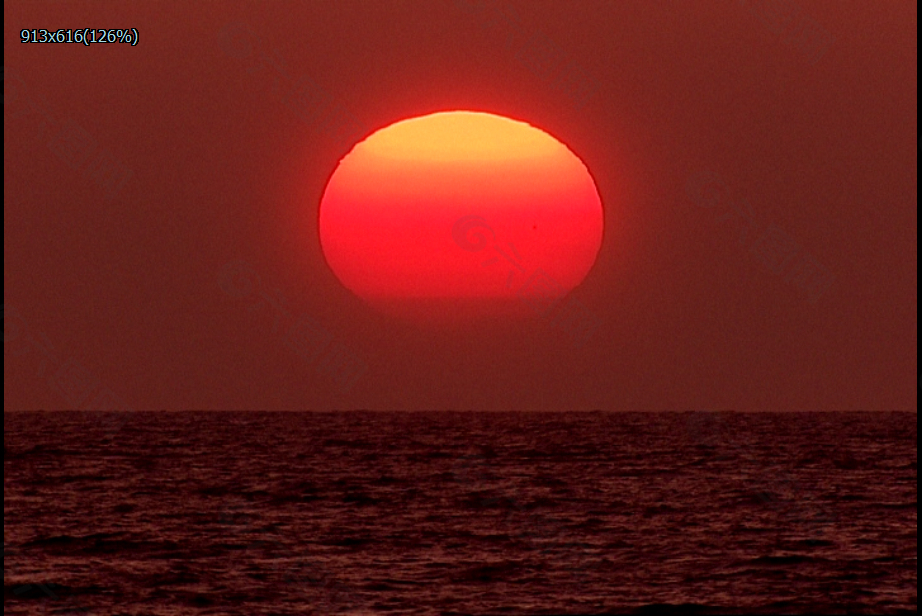 视频海上日落景象