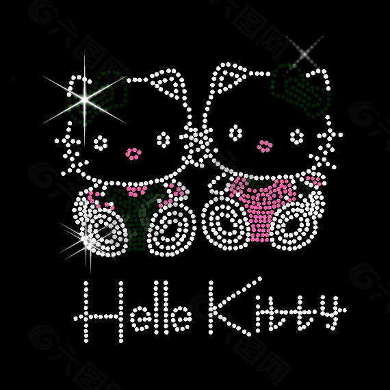 烫钻 动物 猫 hello kitty 免费素材