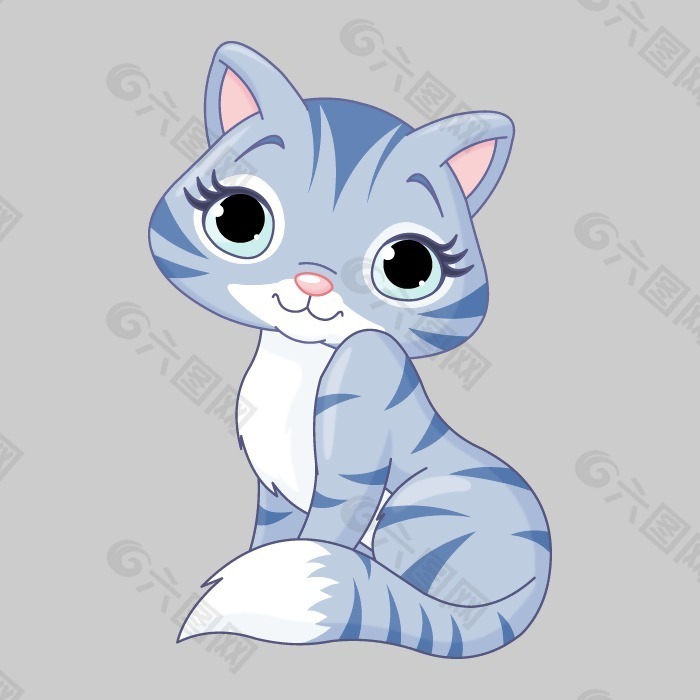 印花矢量图 可爱卡通 卡通动物 猫 色彩 免费素材