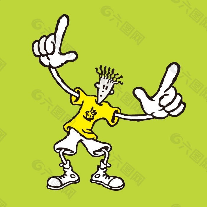 印花矢量图 人物图案 七喜 Fido Dido 免费素材