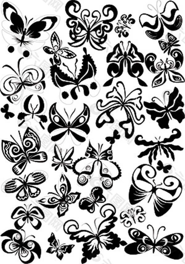 各式蝴蝶图案矢量素材