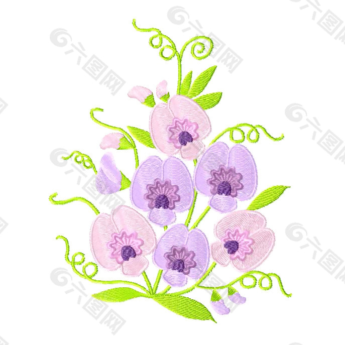 绣花 植物 花朵 花纹 植物花纹 免费素材