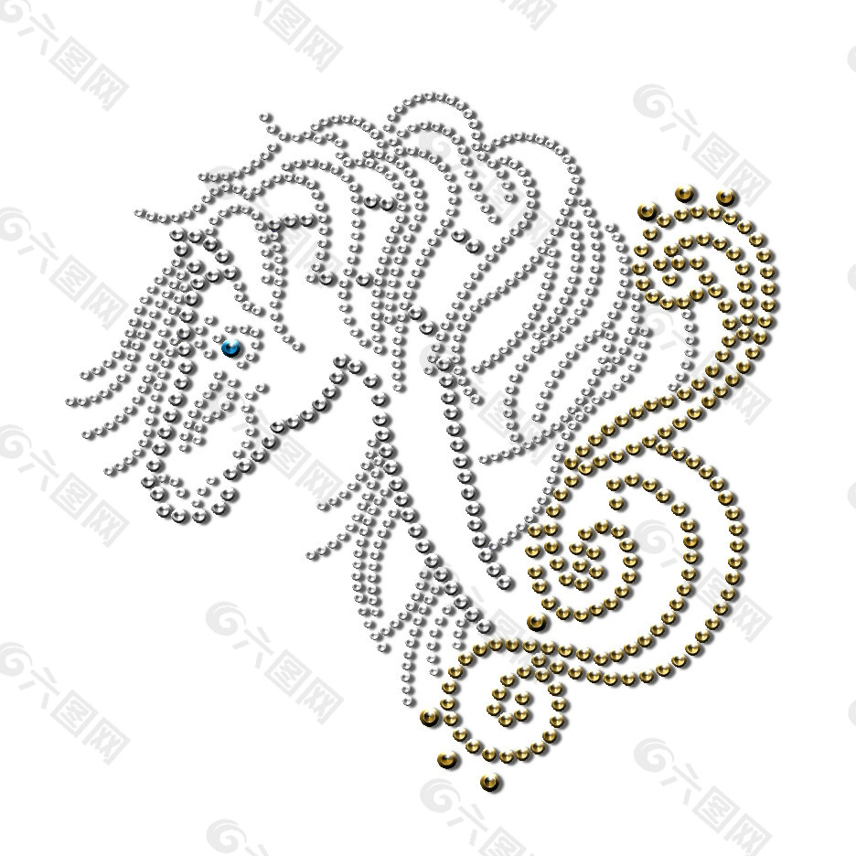 烫钻 动物 马 免费素材