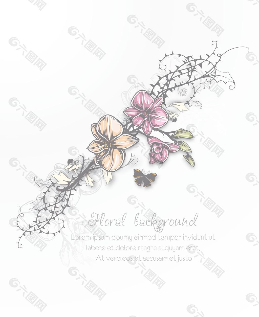花在春天的花朵矢量插图