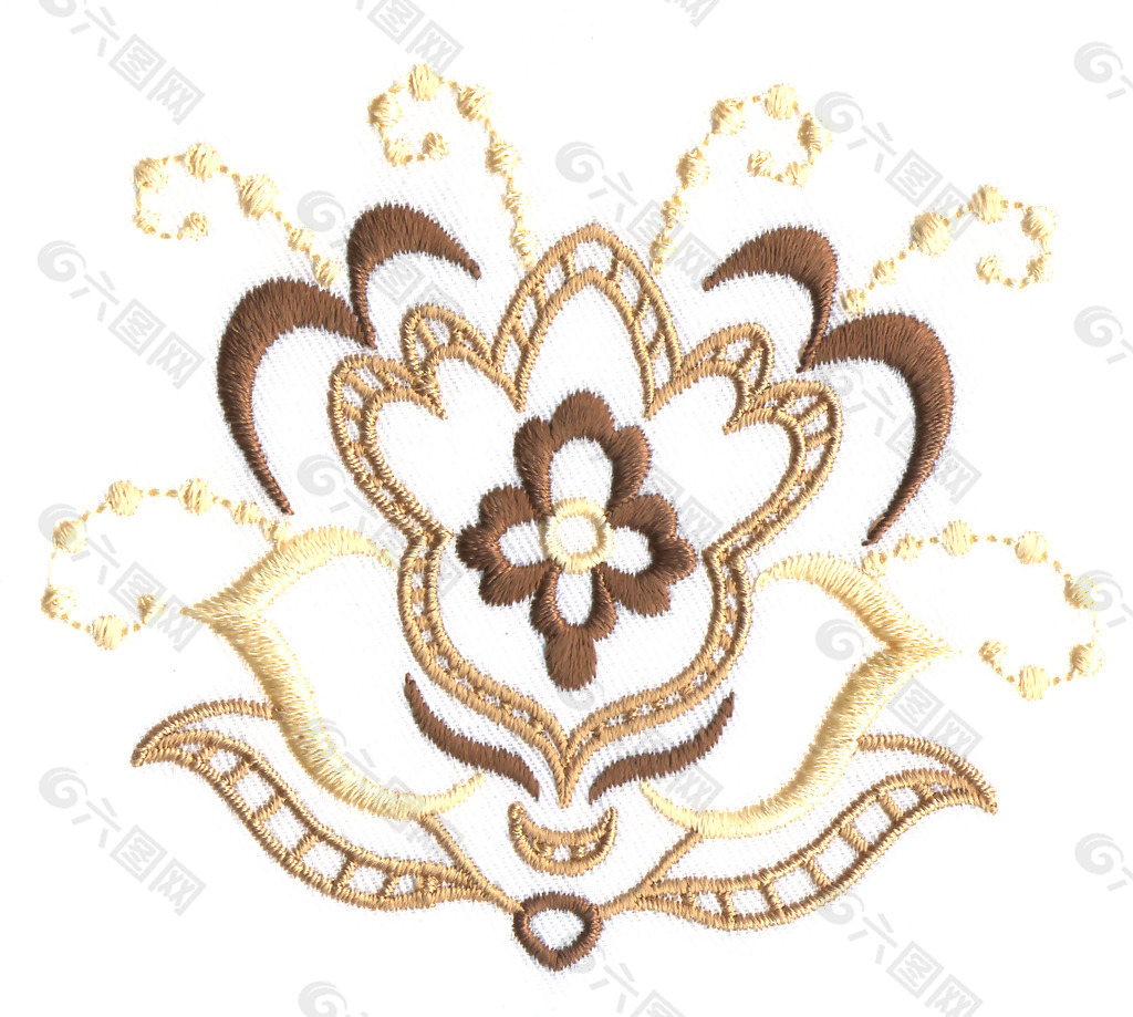 绣花 花纹 植物花纹 花朵 免费素材