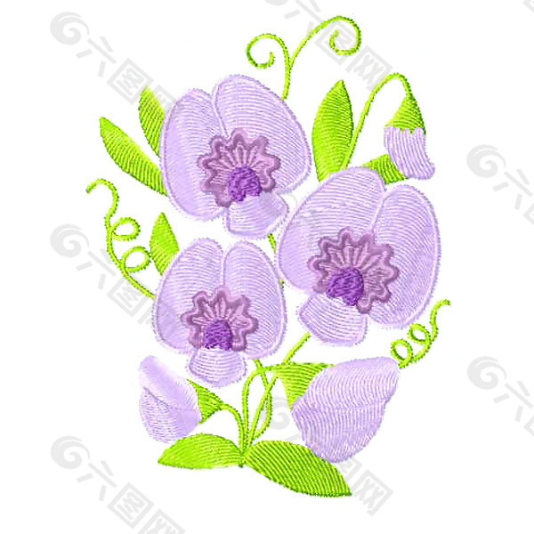 绣花 植物 花朵 花纹 植物花纹 免费素材