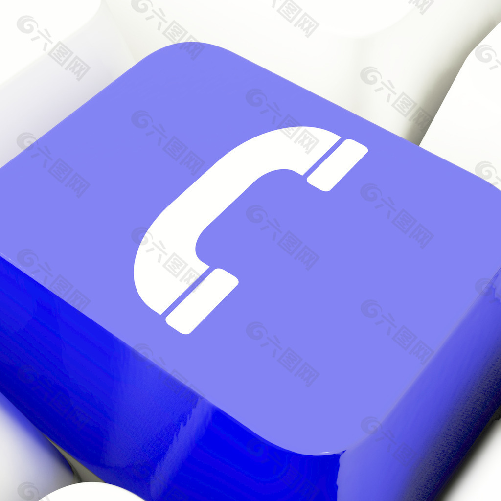 手机图标中电脑钥匙的蓝色求助或帮助