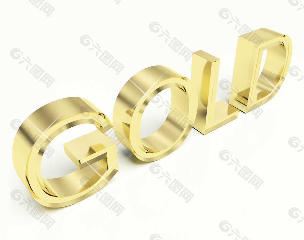 黄金作为财富和财富的象征 字母