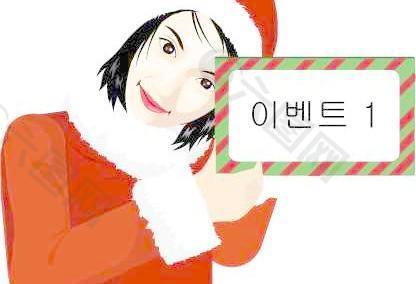 韩国圣诞节ShowGirl矢量图AI源码011