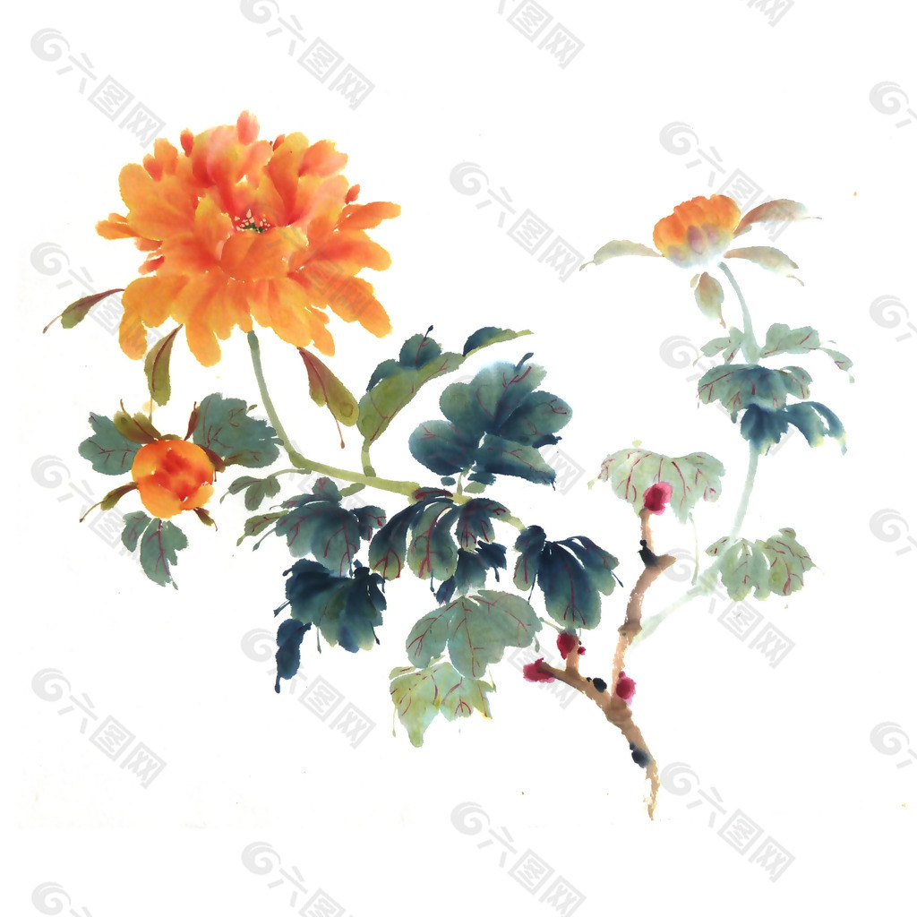 位图 植物 写意花卉 花朵 水墨画 免费素材