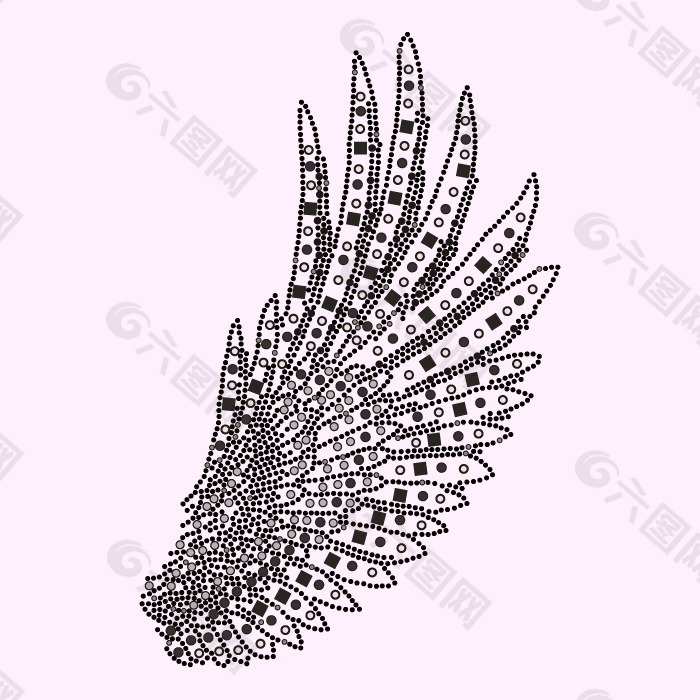 印花矢量图 烫钻 生活元素 翅膀 免费素材