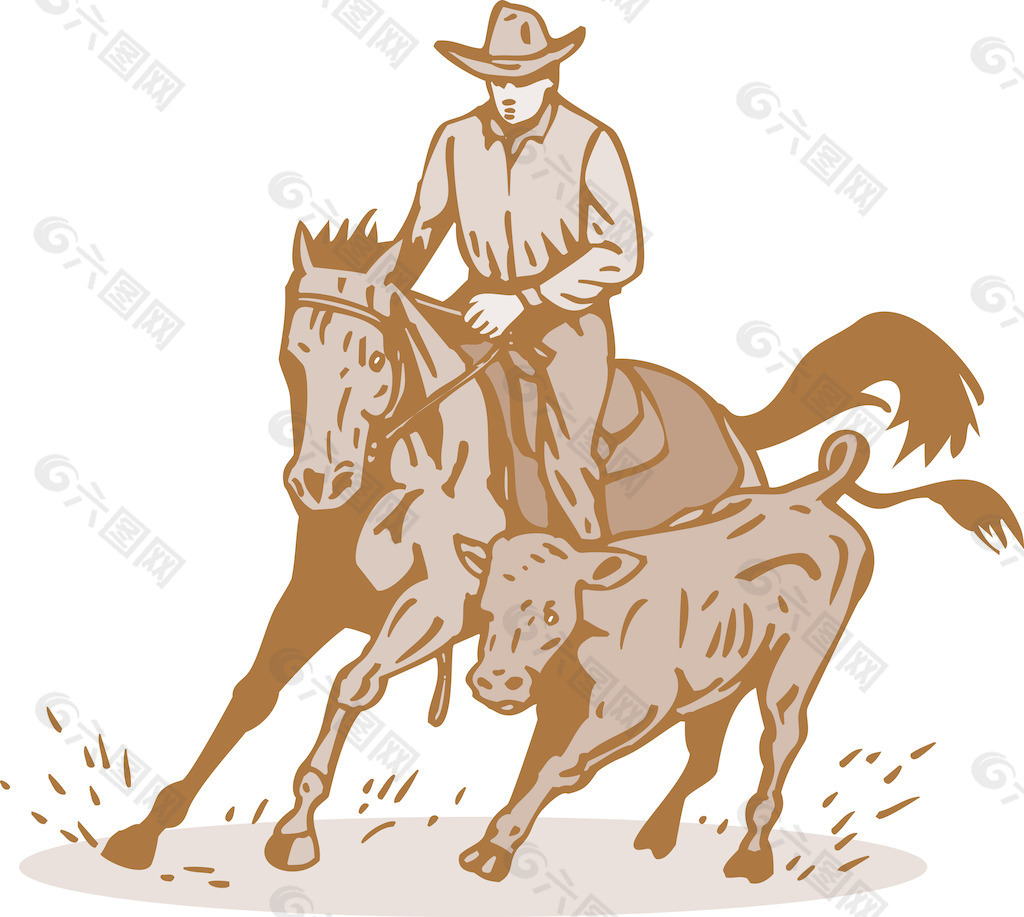 牛仔骑马