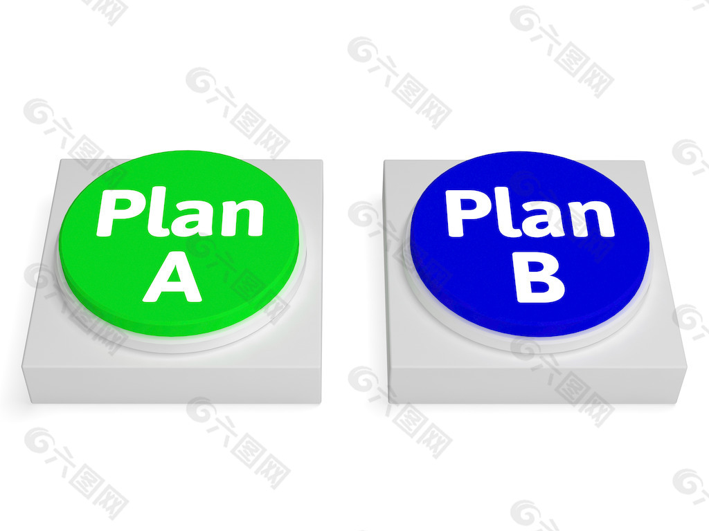 计划B按钮显示决策或战略