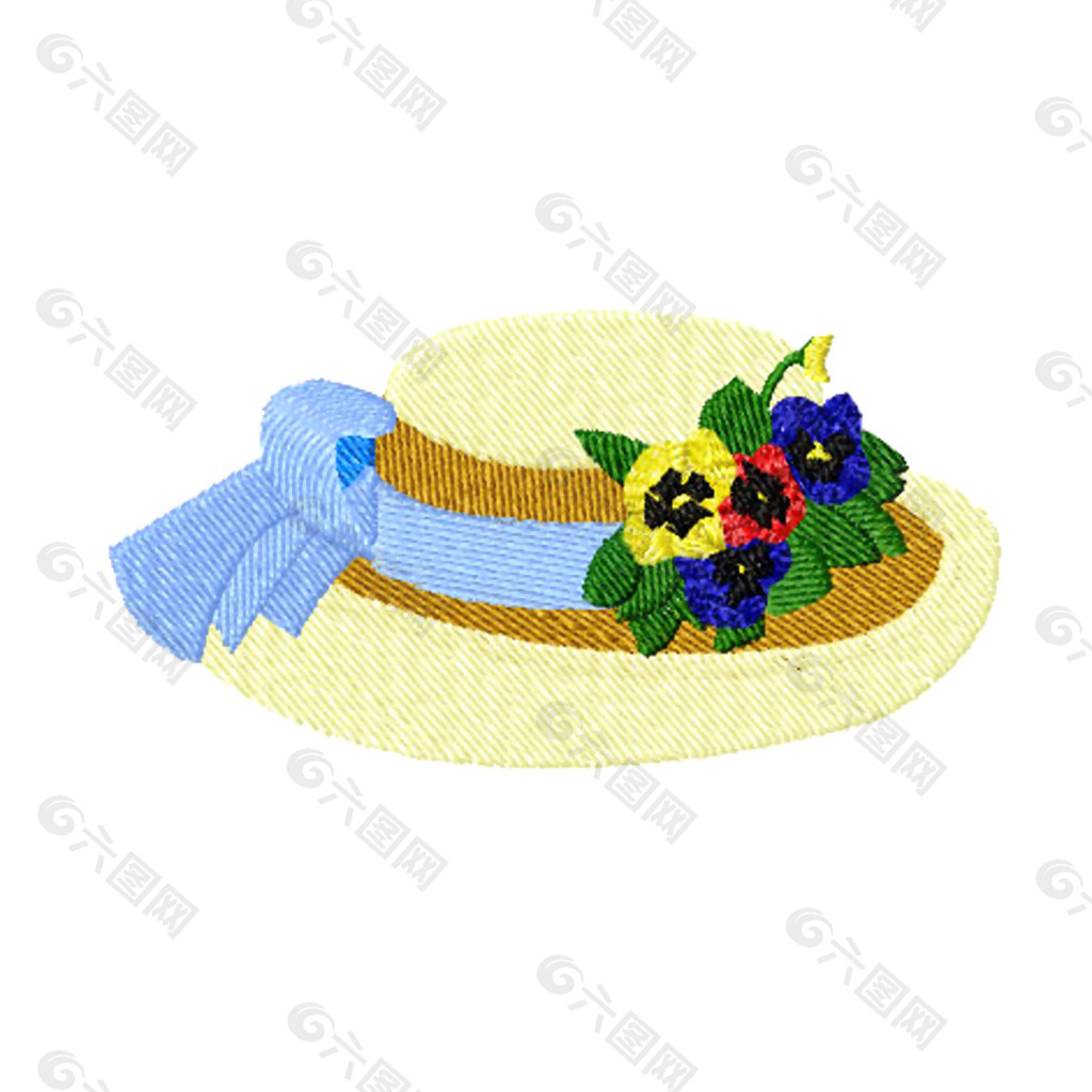绣花 植物 花朵 生活元素 帽子 免费素材
