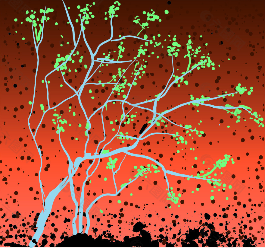 抽象树木风景设计