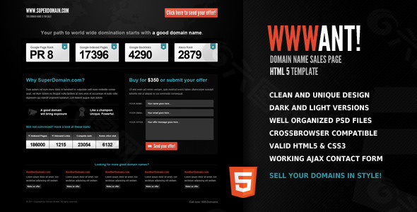 销售HTML5模板