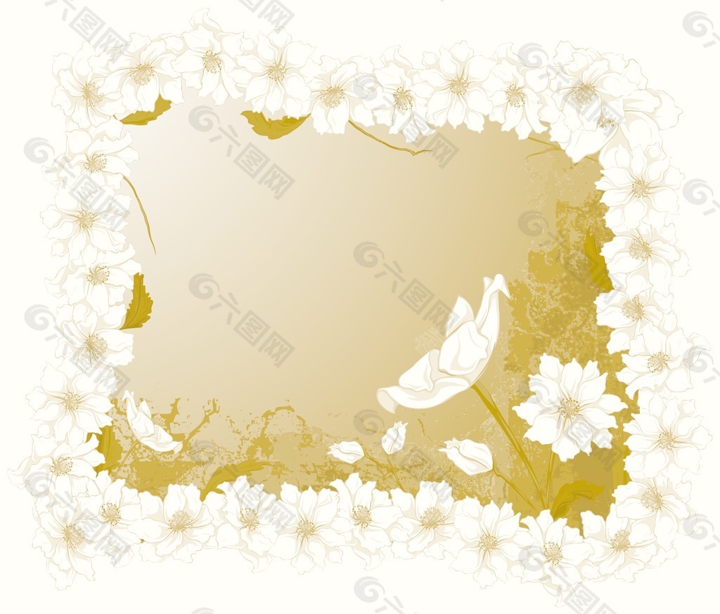 矢量旧货花框