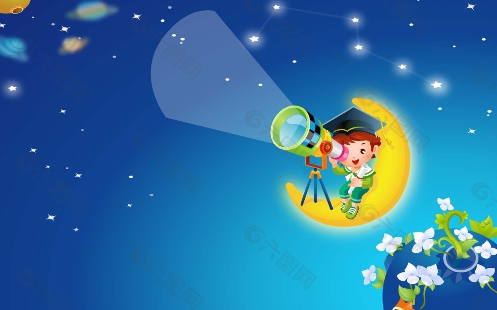 儿童卡通月亮背景图
