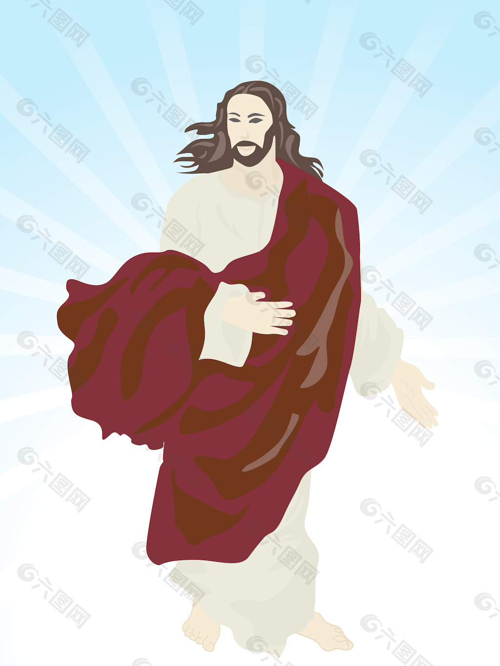 耶稣肖像手里拿着圣经高清PNG素材