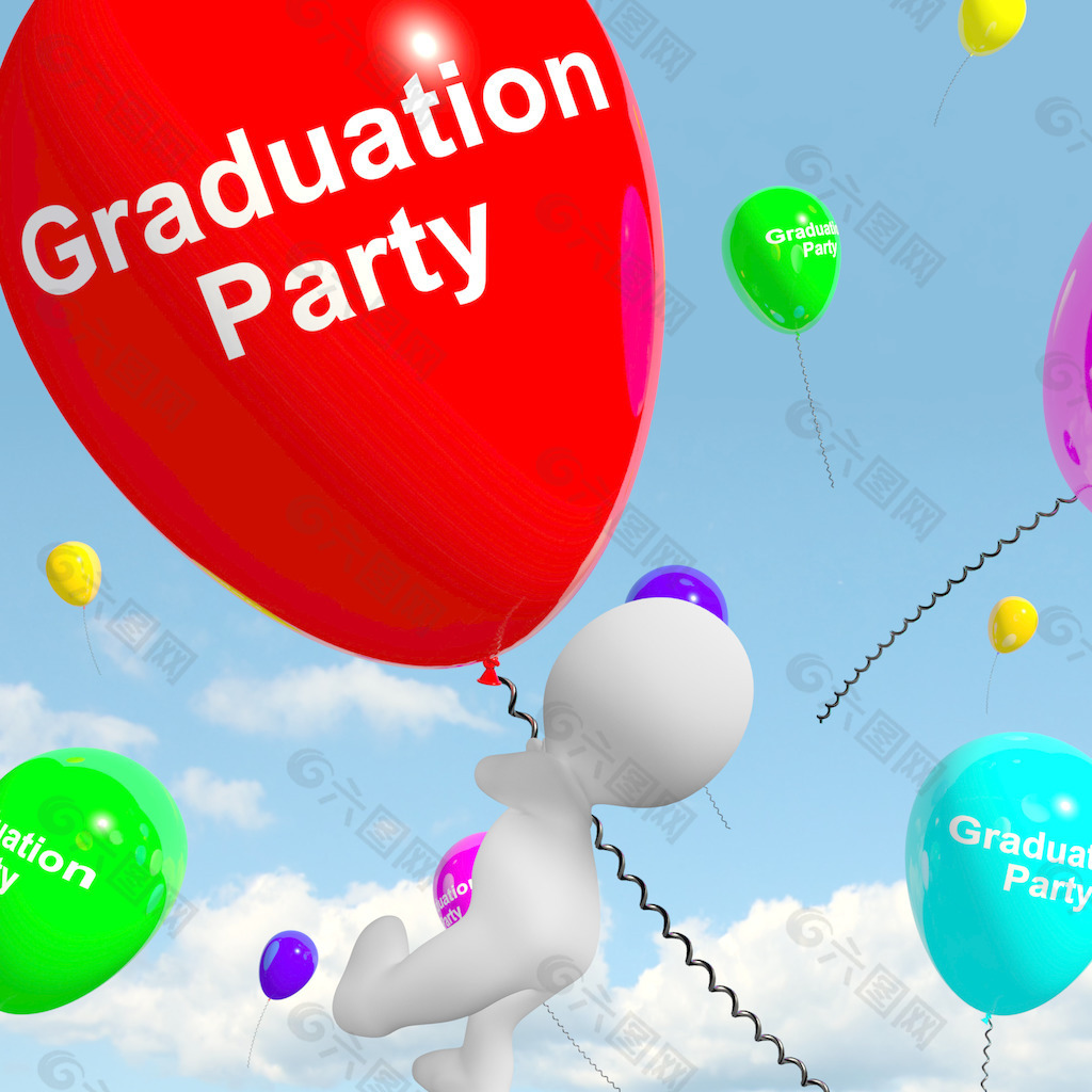 学院和大学毕业的气球显示刻度