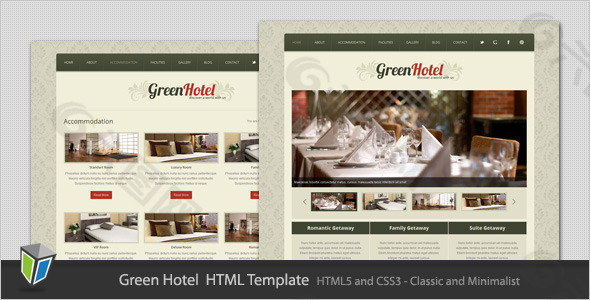 绿色饭店HTML5模板