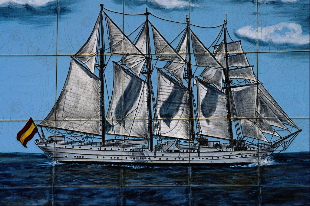 帆船壁画