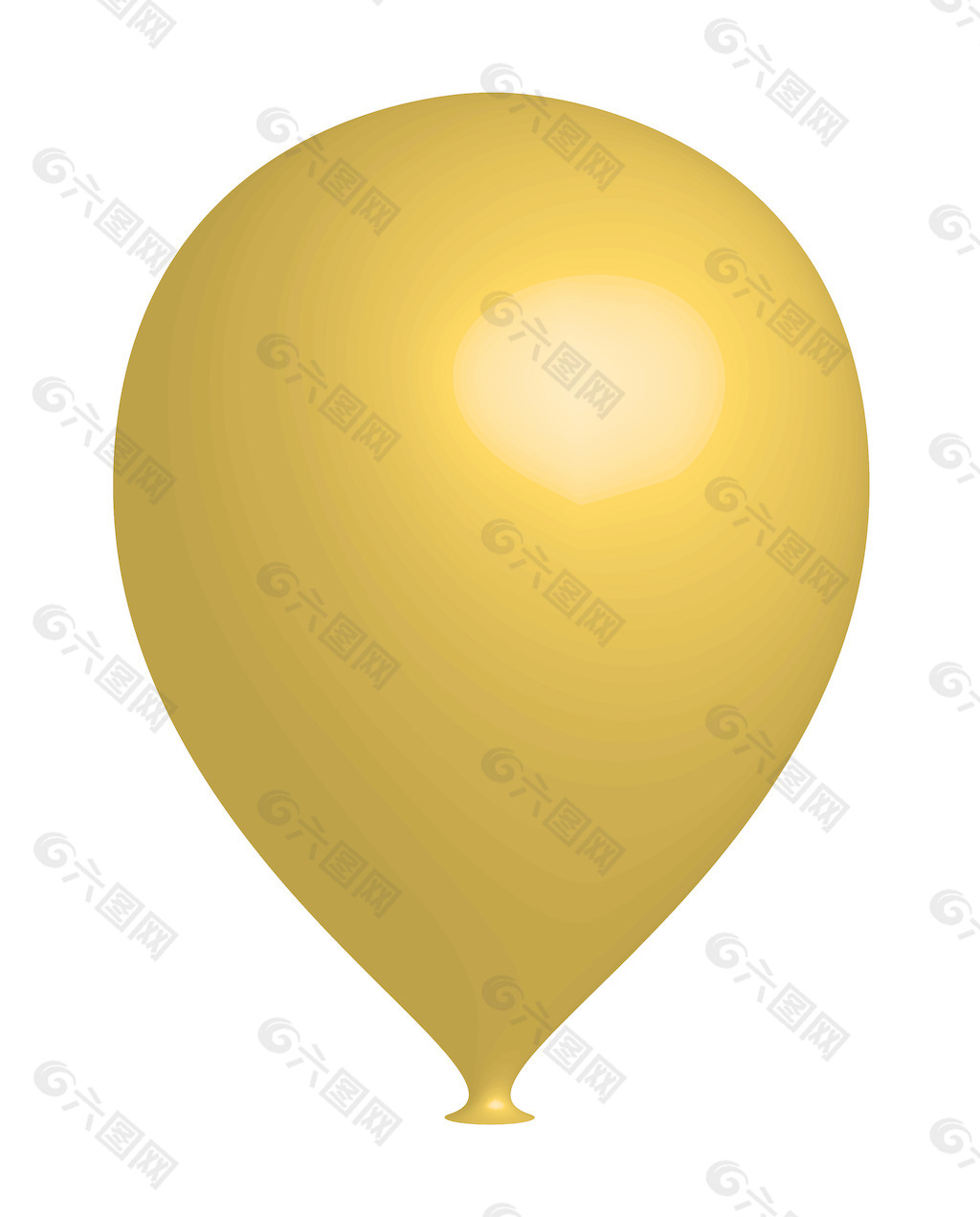 黄色的3D气球矢量