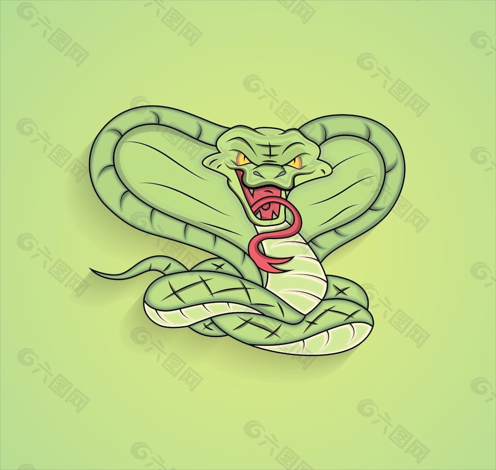 愤怒的蛇吉祥物图形