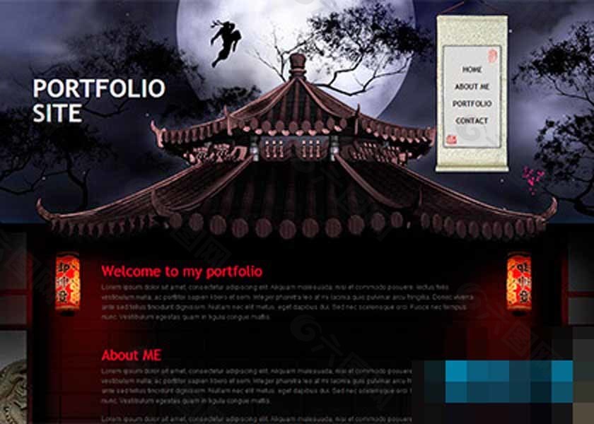 中文个性复古餐厅网页模板