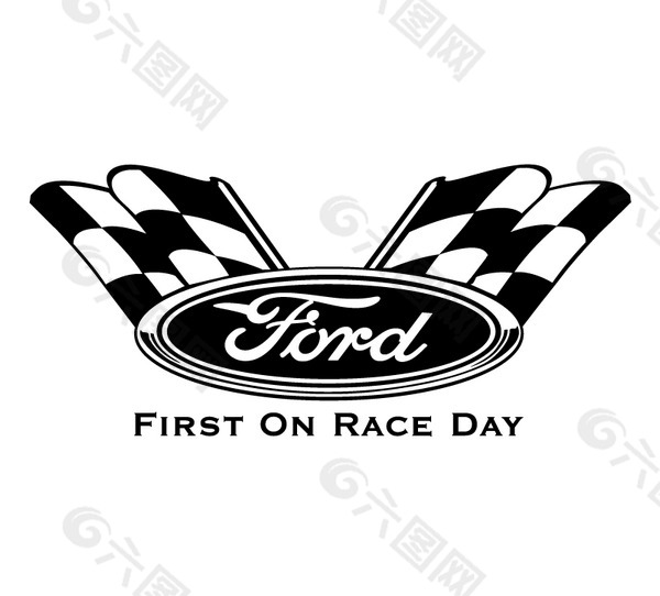 Ford_First_On_Race_Day logo设计欣赏 Ford_First_On_Race_Day矢量名车标志下载标志设计欣赏