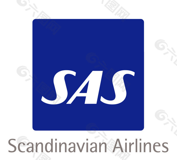SAS logo设计欣赏 SAS航空标志下载标志设计欣赏