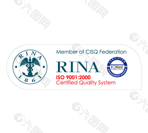 RINA ISO 9001 2000 logo设计欣赏 RINA ISO 9001 2000下载标志设计欣赏