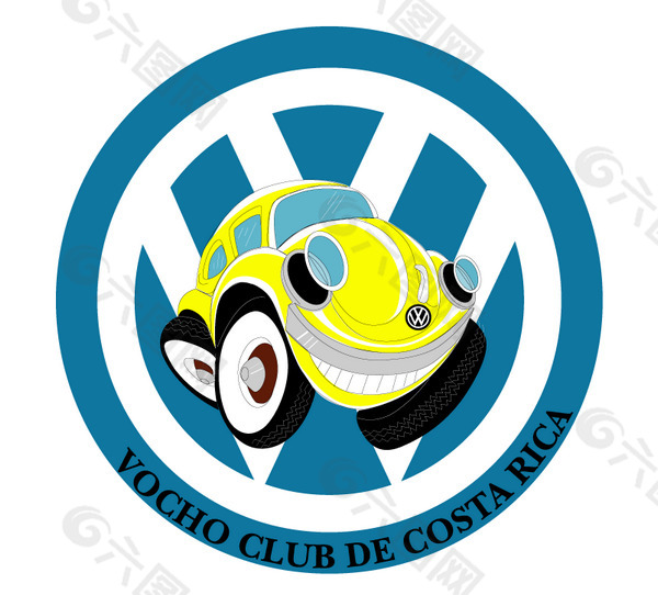 Volkswagen Vocho Club de Costa Rica logo设计欣赏 Volkswagen Vocho Club de Costa Rica下载标志设计欣赏