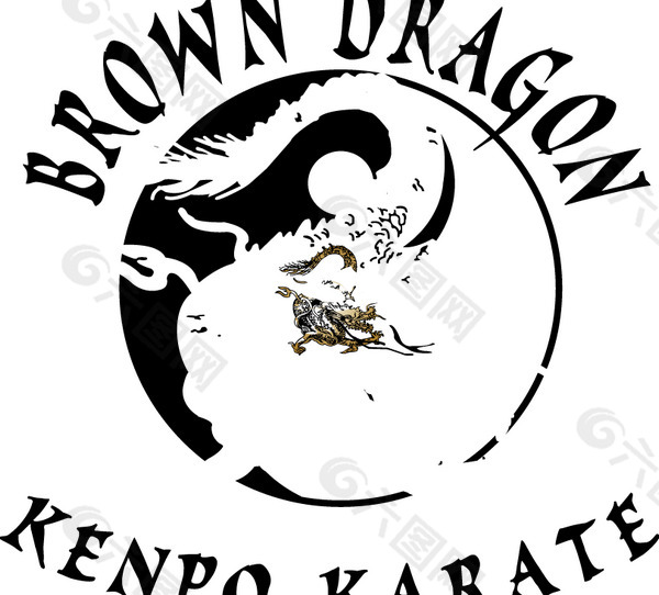 Brown Dragon Kempo Karate logo设计欣赏 Brown Dragon Kempo Karate下载标志设计欣赏