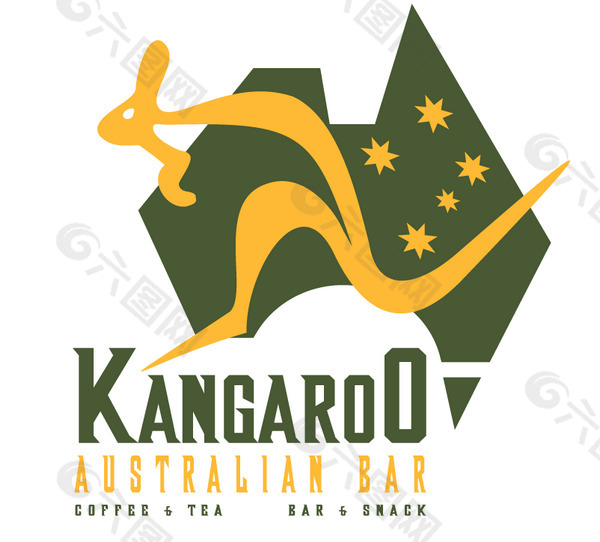 Kangaroo Australian Bar logo设计欣赏 Kangaroo Australian Bar下载标志设计欣赏