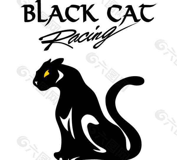 Black Cat Racing logo设计欣赏 Black Cat Racing下载标志设计欣赏