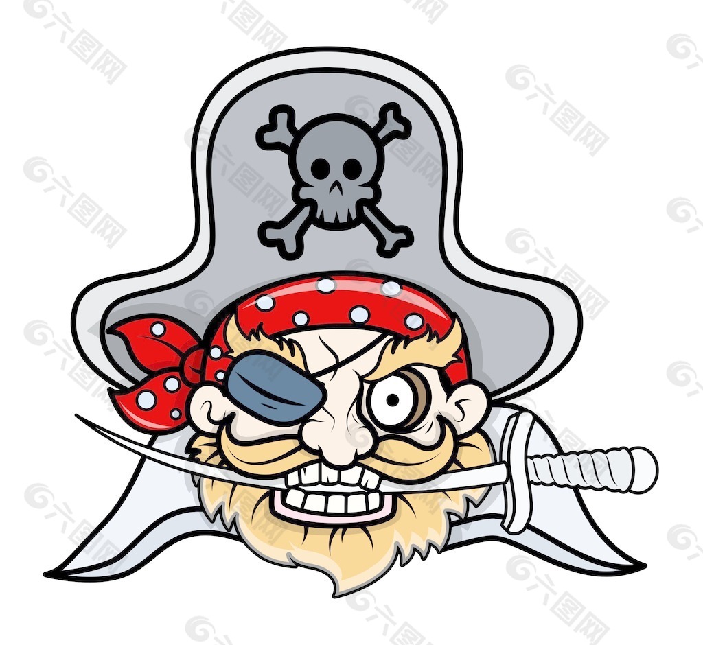 船长海盗刺青的脸