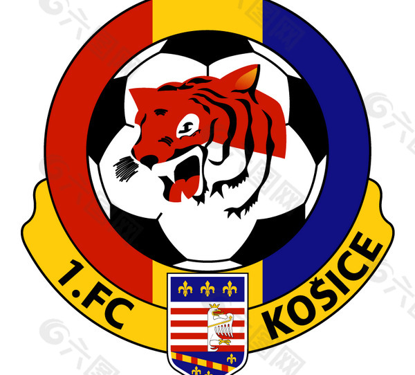 Kosice 1-FC logo设计欣赏 足球和IT公司标志 - Kosice 1-FC下载标志设计欣赏