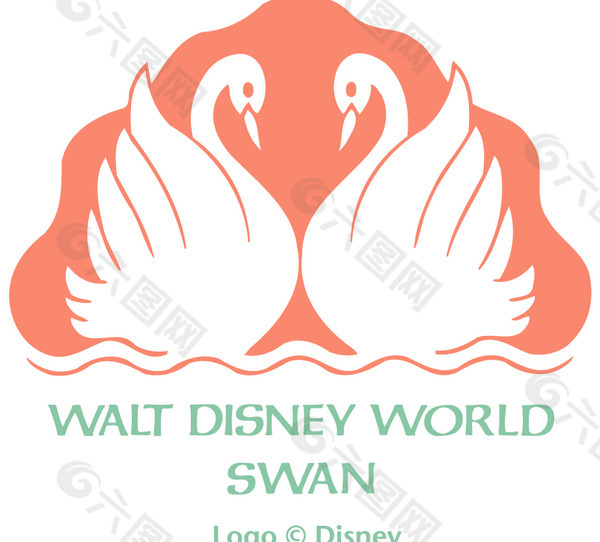 Walt Disney World Swan logo设计欣赏 足球和娱乐相关标志 - Walt Disney World Swan下载标志设计欣赏