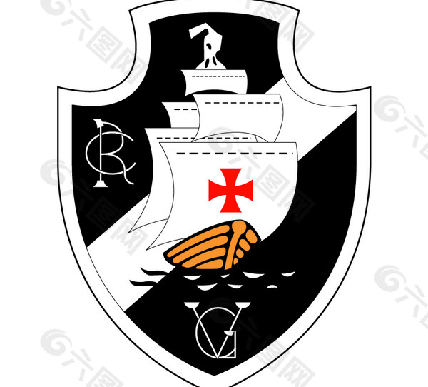 Vasco Da Gama logo设计欣赏 职业足球队LOGO - Vasco Da Gama下载标志设计欣赏