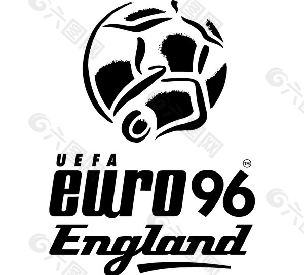 UEFA Euro 96 England logo设计欣赏 职业足球队LOGO - UEFA Euro 96 England下载标志设计欣赏