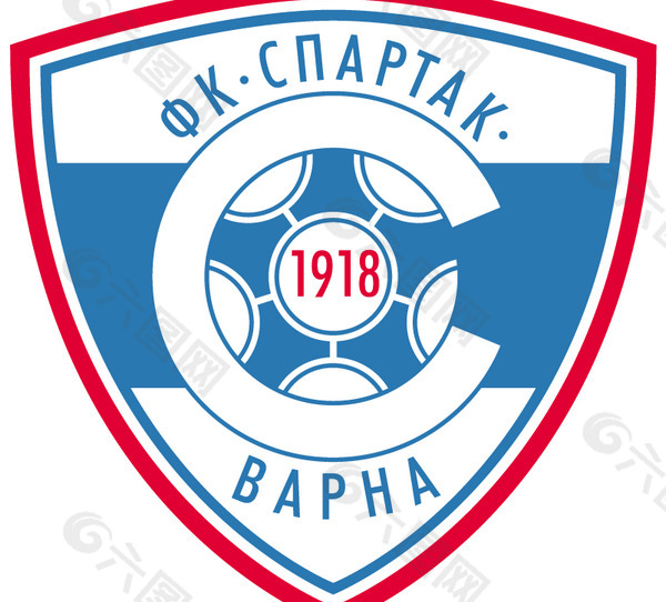 Spartak Varna logo设计欣赏 职业足球队标志 - Spartak Varna下载标志设计欣赏