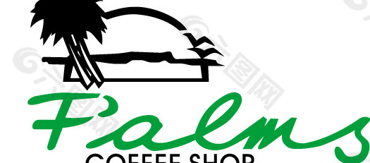 Palms Coffee Shop logo设计欣赏 棕榈咖啡厅标志设计欣赏
