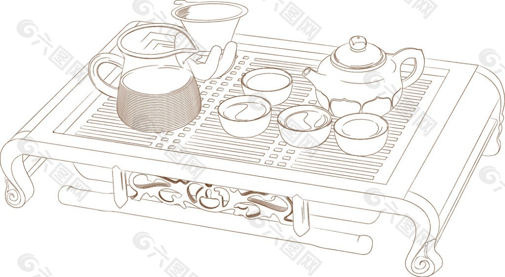 手绘茶具设计元素素材免费下载(图片编号:3528815)