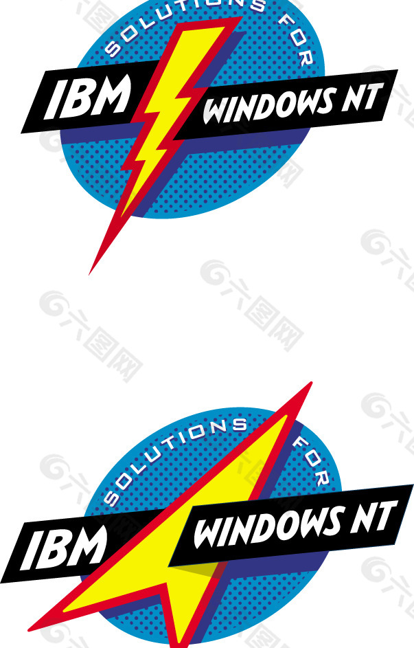 IBM solutions for WindowsNT logo设计欣赏 IBM解决方案的WindowsNT』标志设计欣赏