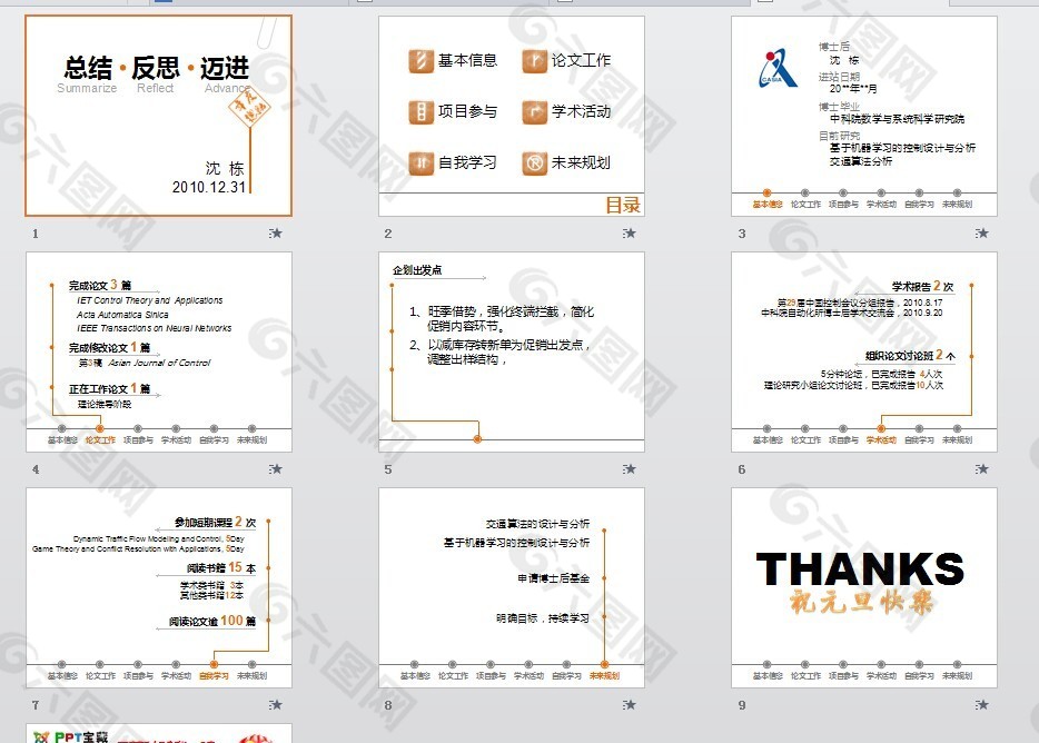 非常完善的个人总结PPT