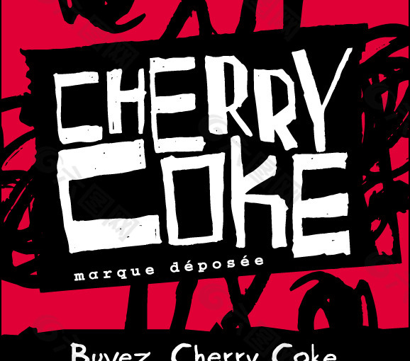 Cherry Coke logo设计欣赏 樱桃可乐标志设计欣赏