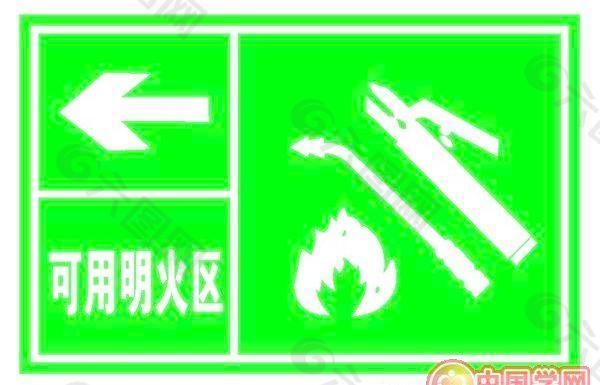 矢量消防可用明火处标志