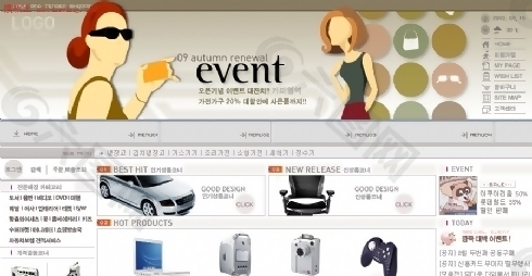 韩国B2C网上购物网站模板