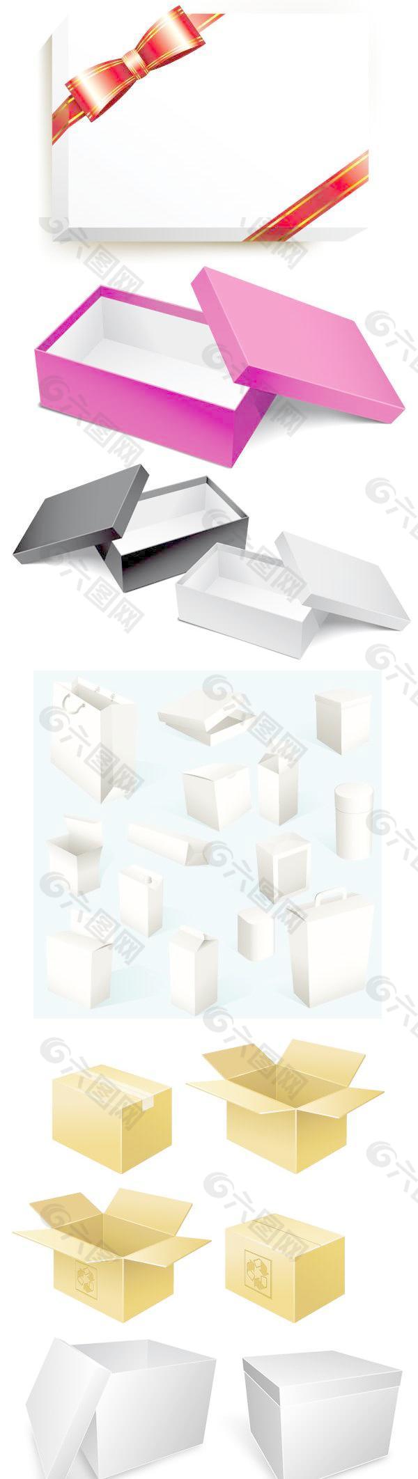 各种包装纸盒矢量素材